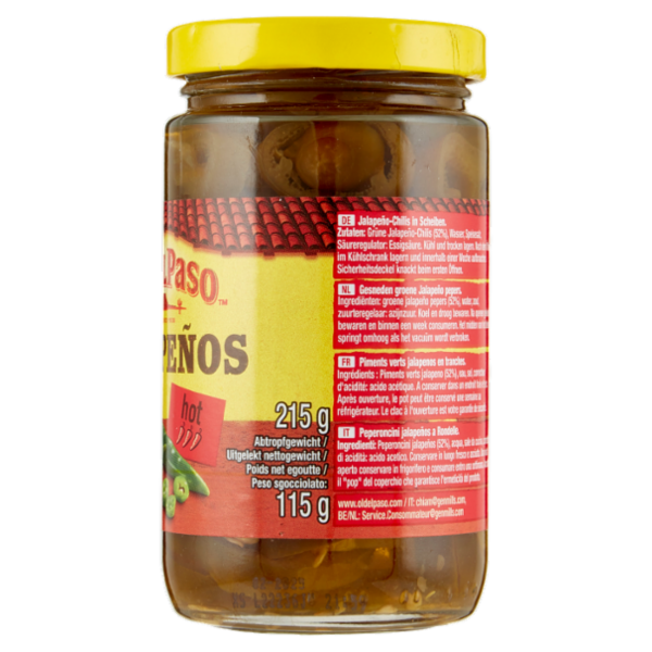 Old El Paso Jalapeños hot 215 g