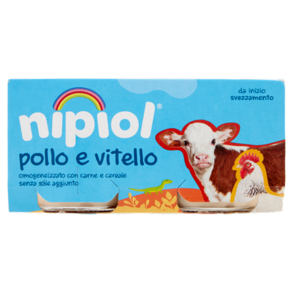 nipiol pollo e vitello omogeneizzato con carne e cereale 2 x 80 g
