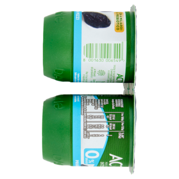 ACTIVIA Yogurt con Probiotico Bifidus, 0% Grassi, gusto Prugna, 4x125g