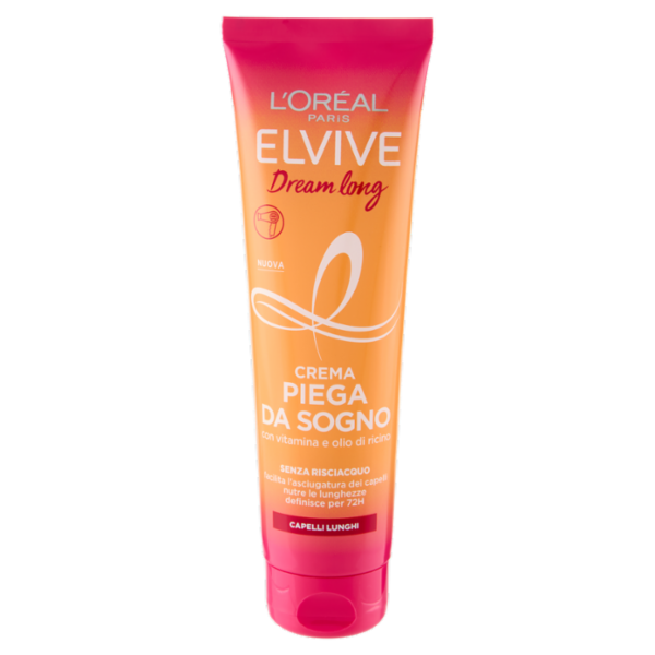 Elvive Dream long Crema Piega da Sogno con vitamina e olio di ricino, per Capelli Lunghi, 150 ml