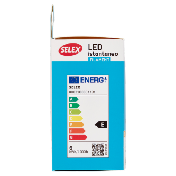 Selex Lampadina Led Filamento Goccia E27 6W