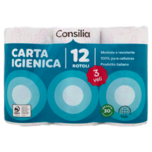 Consilia Carta Igienica 3 Veli 180 Strappi 12 Rotoli