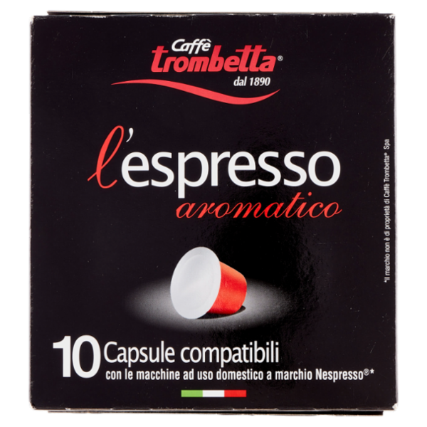 Caffè trombetta l'espresso aromatico 10 Capsule compatibili Nespresso* 55 g
