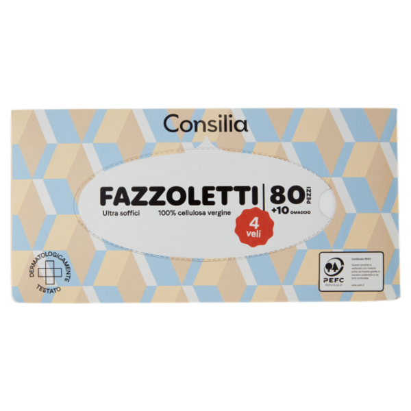 Consilia Fazzoletti di Carta 4 Veli 90 pezzi