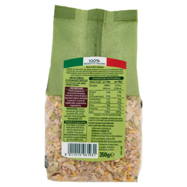 Colfiorito Mix Cereali, Legumi e Cannellini Decorticato 350 g