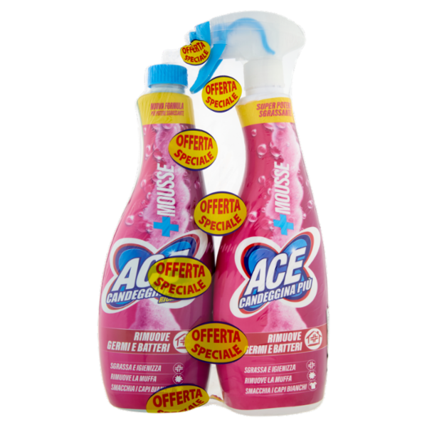 Ace Candeggina Più +Mousse + Ricarica 2 x 700 ml