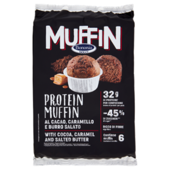 Bononia Dolci Protein Muffin Al Cacao, Caramello e Burro Salato 6 x 42 g