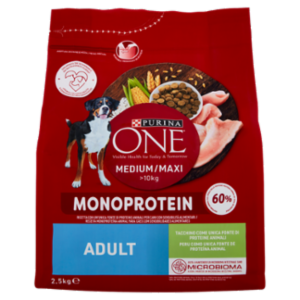 PURINA ONE Medium/Maxi Monoprotein Adult Tacchino 2,5 Kg