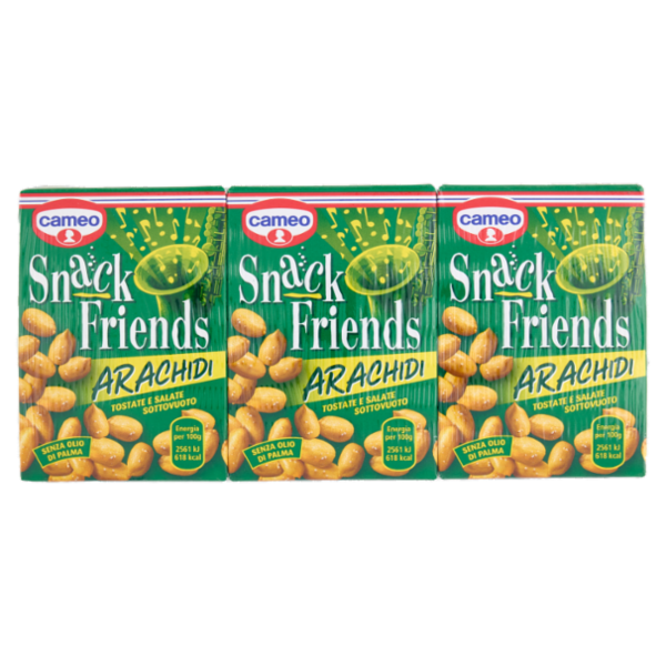 cameo Snack Friends Arachidi Tostate e Salate Sottovuoto 3 x 40 g