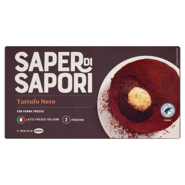 Selex Saper di Sapori 2 Tartufi Neri di Gelato Cioccolato Extra Fondente 2 x 80 g