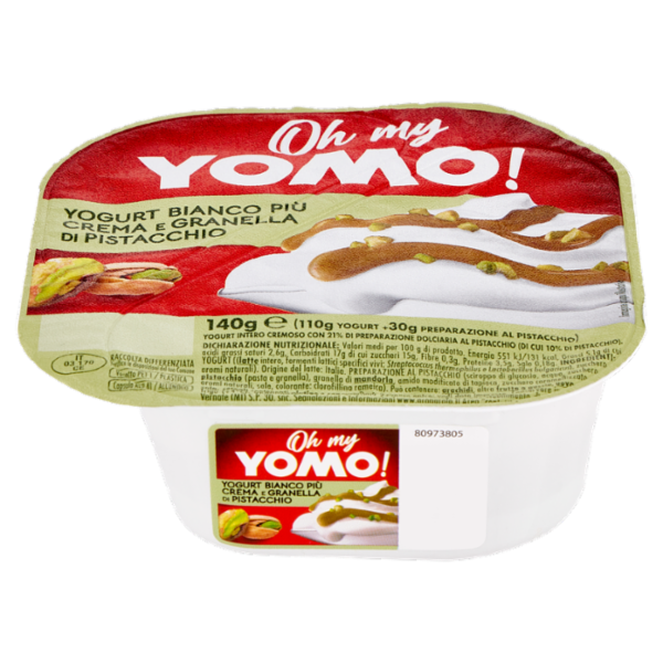 Oh my Yomo! Yogurt Bianco Più Crema e Granella di Pistacchio 140 g