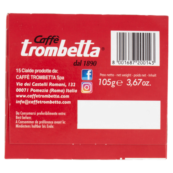 Caffè trombetta più Intenso! Espresso in Cialde Monodose 15 Cialde 105 g