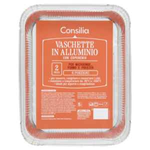 Consilia Vaschetta In Alluminio Con Coperchio 6 Porzioni 2 Pezzi