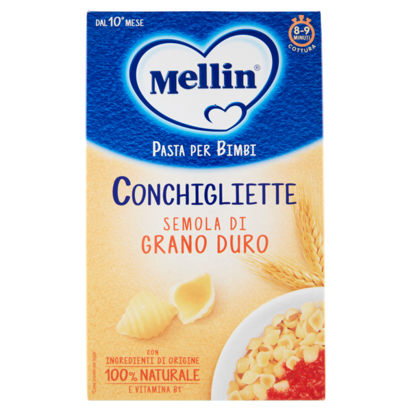 Mellin Pasta per Bimbi Conchigliette Semola di Grano Duro 280 g