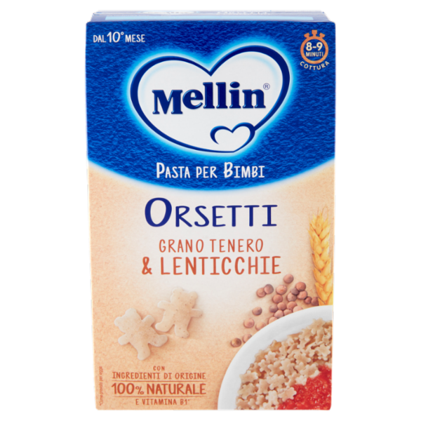 Mellin Pasta per Bimbi Orsetti Grano Tenero & Lenticchie 280 g