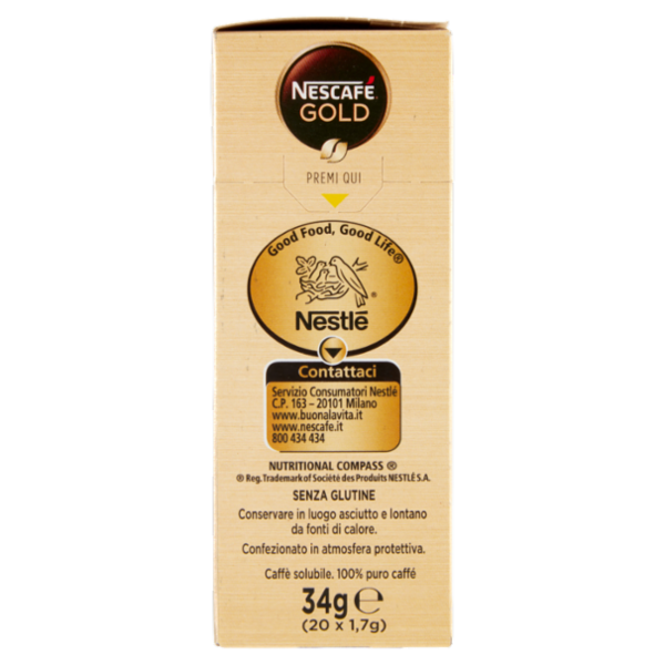 NESCAFÉ Gold Caffè Solubile 20 Bustine da 1,7g