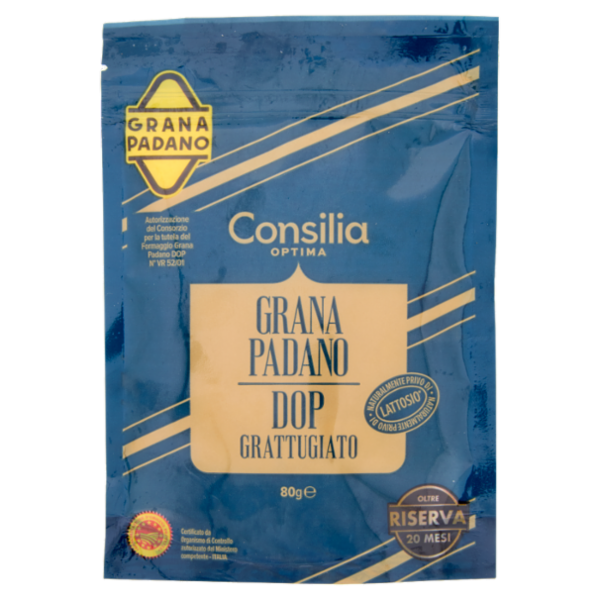 Consilia Optima Grana Padano Grattugiato D.O.P. Riserva Oltre 20 Mesi 80 g