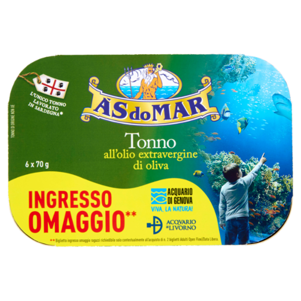 Asdomar Tonno all'olio extravergine di oliva 6 x 70 g