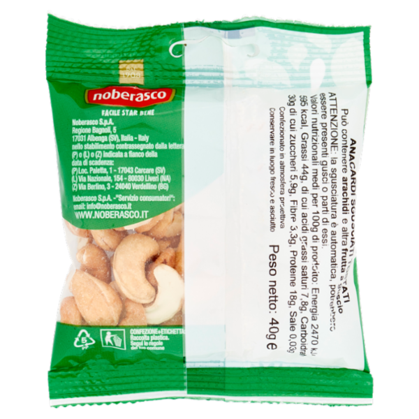 noberasco € 0,99 Anacardi Tostati 40 g