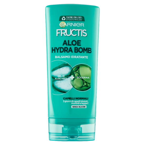 Garnier Balsamo Fructis Aloe Vera Hydra Bomb, per Capelli Normali, Idratati e Leggeri, 200 ml