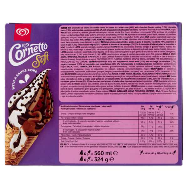 Cornetto Soft Cookies & Chocolate 4 x 81 g