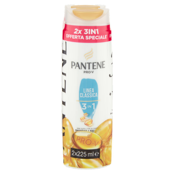 Pantene Pro-V 3in1 Shampoo+Balsamo+Trattamento Linea Classica 2x225 ml