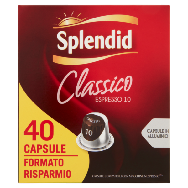 Splendid Classico Espresso 10 40 Capsule Compatibili con Macchine Nespresso* 208 g