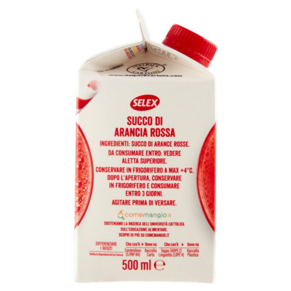 Selex Spremuta 100% Succo di Arancia Rossa 500 ml