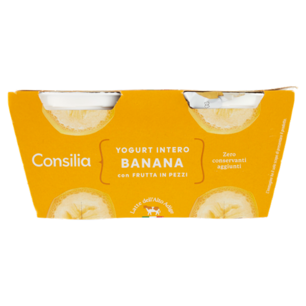 Consilia Yogurt Intero Banana con Frutta in Pezzi 2x125 g