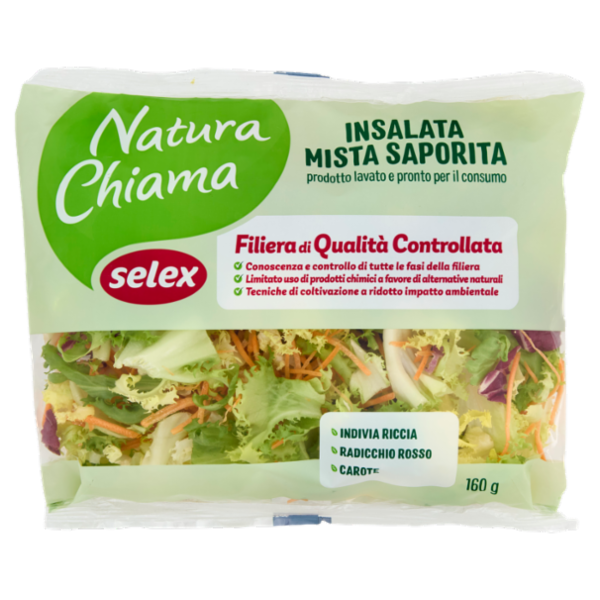 Selex Natura Chiama Insalata Mista Saporita Lavata e Pronta per il Consumo 160 g