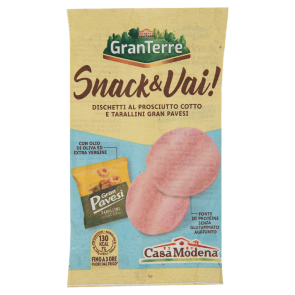 Casa Modena Snack & Vai! Dischetti al Prosciutto Cotto e Tarallini Gran Pavesi 50 g