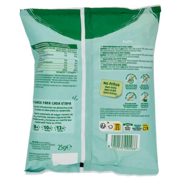 Hero Solo Bio Puffs Mais, Avena e Banana 25 g