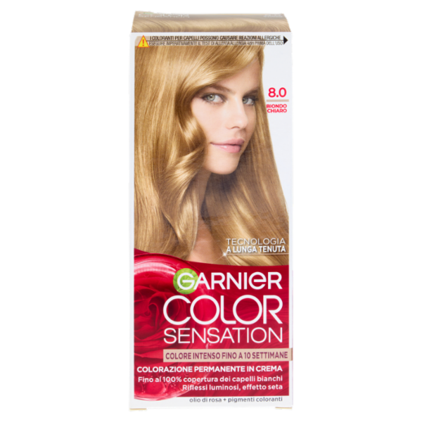 Garnier Color Sensation Colorazione Permanente in Crema 8.0 Biondo Chiaro