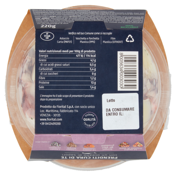 Fiorital Insalata di polpo con patate e olive taggiasche 220 g