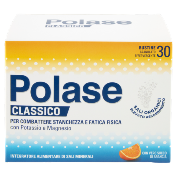 Polase Classico Integratore Alimentare Magnesio e Potassio Sali Minerali Arancia 30 bustine 330 g