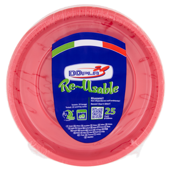 DOpla Re-Usable Piatti piani Ø 220mm Rosso 25 pz