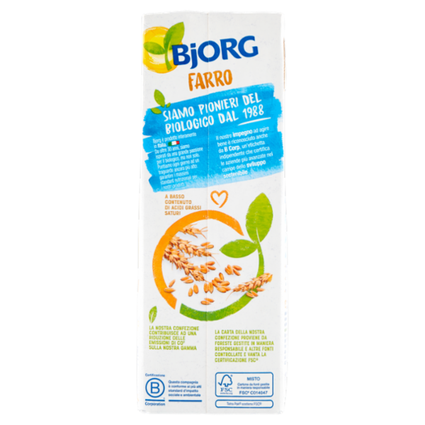 BJORG Farro Bevanda Vegetale Bio, Farro Italiano, Senza Zuccheri Aggiunti, Prodotto in Italia, 1L