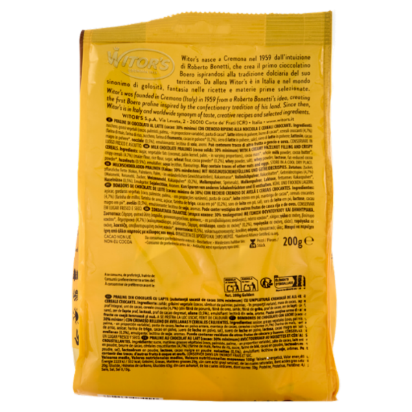 Witor's Golden Cioccolato al Latte con Cereali al Cacao 200 g