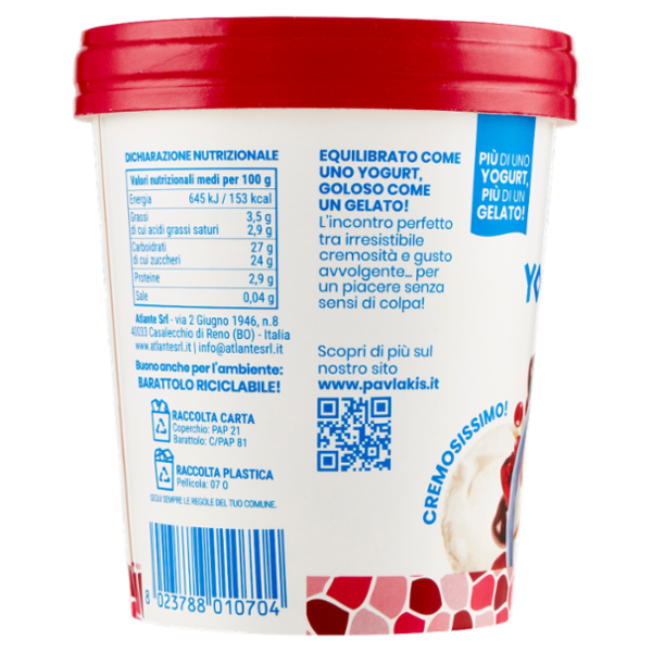 Pavlakis Gelato di Yogurt Greco Amarena 320 g