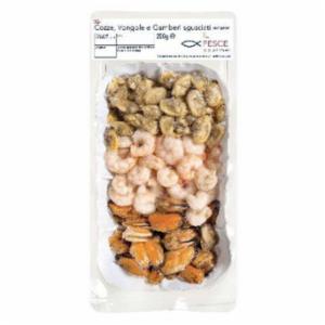Tris Cozze, Vongole E Gamberi Sgusciati 250g
