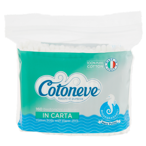 Cotoneve bastoncini cotonati in Carta 160 pz