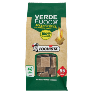 Fochista Verdefuoco Accendifuoco Per Barbecue, Camini e Stufe 96 Cubi 580 g