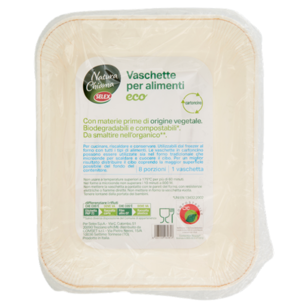 Selex Natura Chiama Vaschette in Cartoncino Biodegradabili Compostabili Eco 8 porzioni