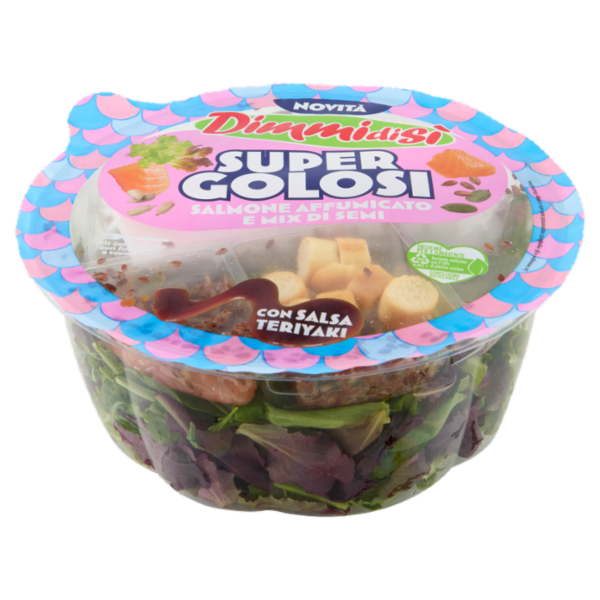 DimmidiSì Super Golosi Salmone Affumicato e Mix di Semi con Salsa Teriyaki 130 g