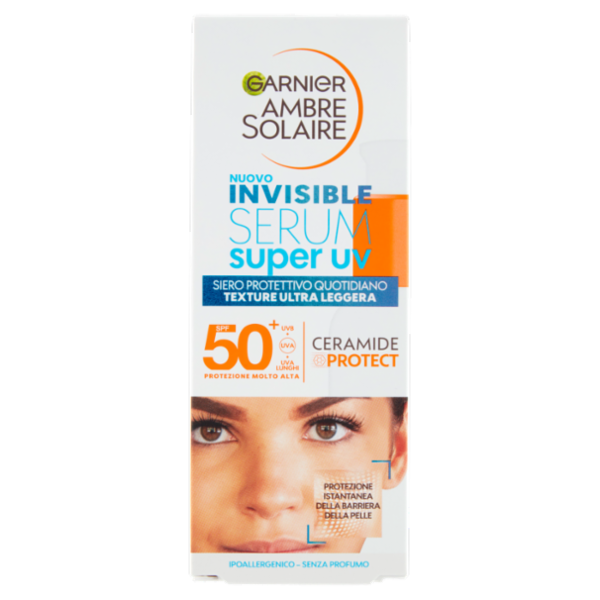 Garnier Ambre Solaire Super UV Siero Viso, SPF50+ 30 ml