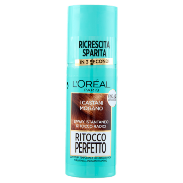L'Oréal Paris Ritocco Perfetto Spray Istantaneo Ritocco Radici, i Castani Mogano, 75 ml