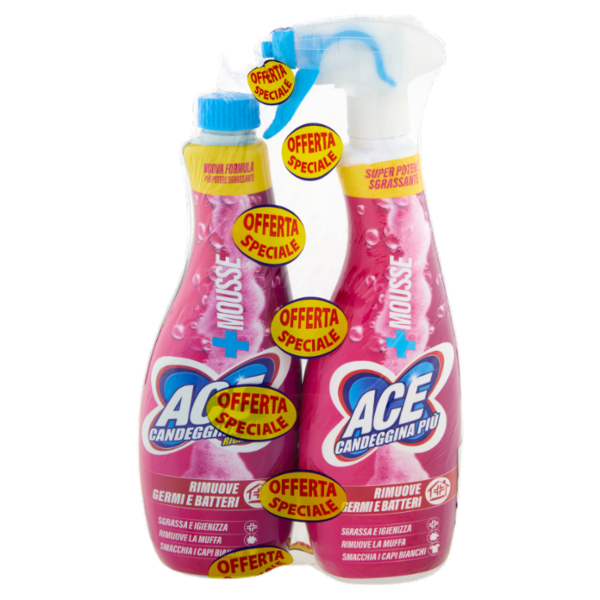 Ace Candeggina Più +Mousse + Ricarica 2 x 700 ml