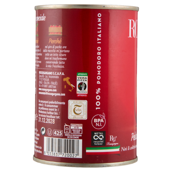 Rosso Gargano Pelati di Puglia 400 g