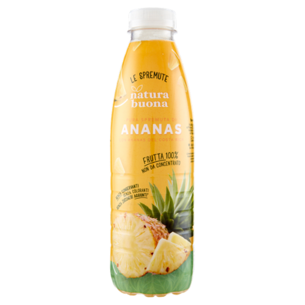 natura buona Pura Spremuta di Ananas con Ananas del Costa Rica 750 ml