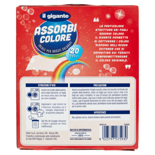 IL GIGANTE Assorbi Colore Fogli 20 pz